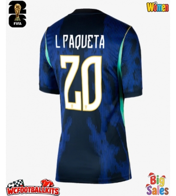Brazil Lucas Paqueta #20 Replica Away Stadium Shirt for Women World Cup 2026 Short Sleeve